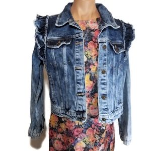 zara ruffle denim jacket